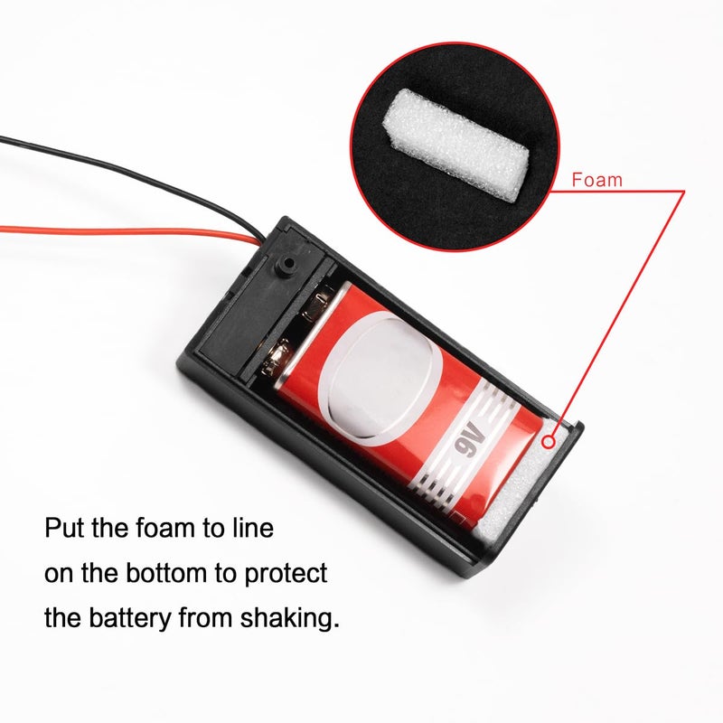 LampVPath (Pack of 2 9v Battery Holder, 9 Volt Battery Holder with Switch, 9v Battery Case with Switch - Image 2